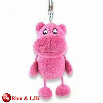 Porte-clés en peluche en couleur rouge